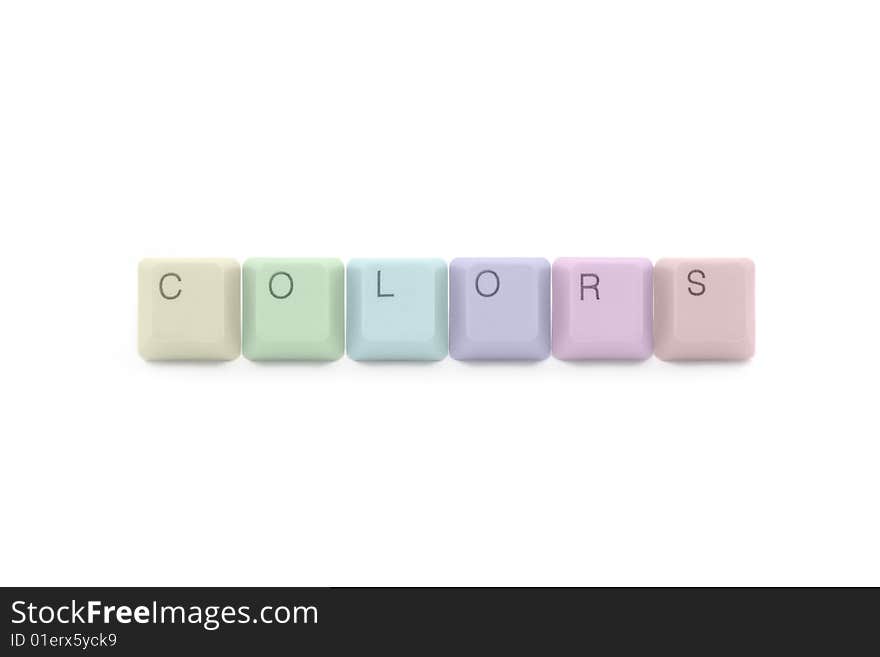 Colors palette of tecnology industry: multicolored keyboard keys