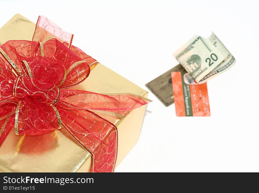 Purchasing gifts using cash and credit cards. Purchasing gifts using cash and credit cards