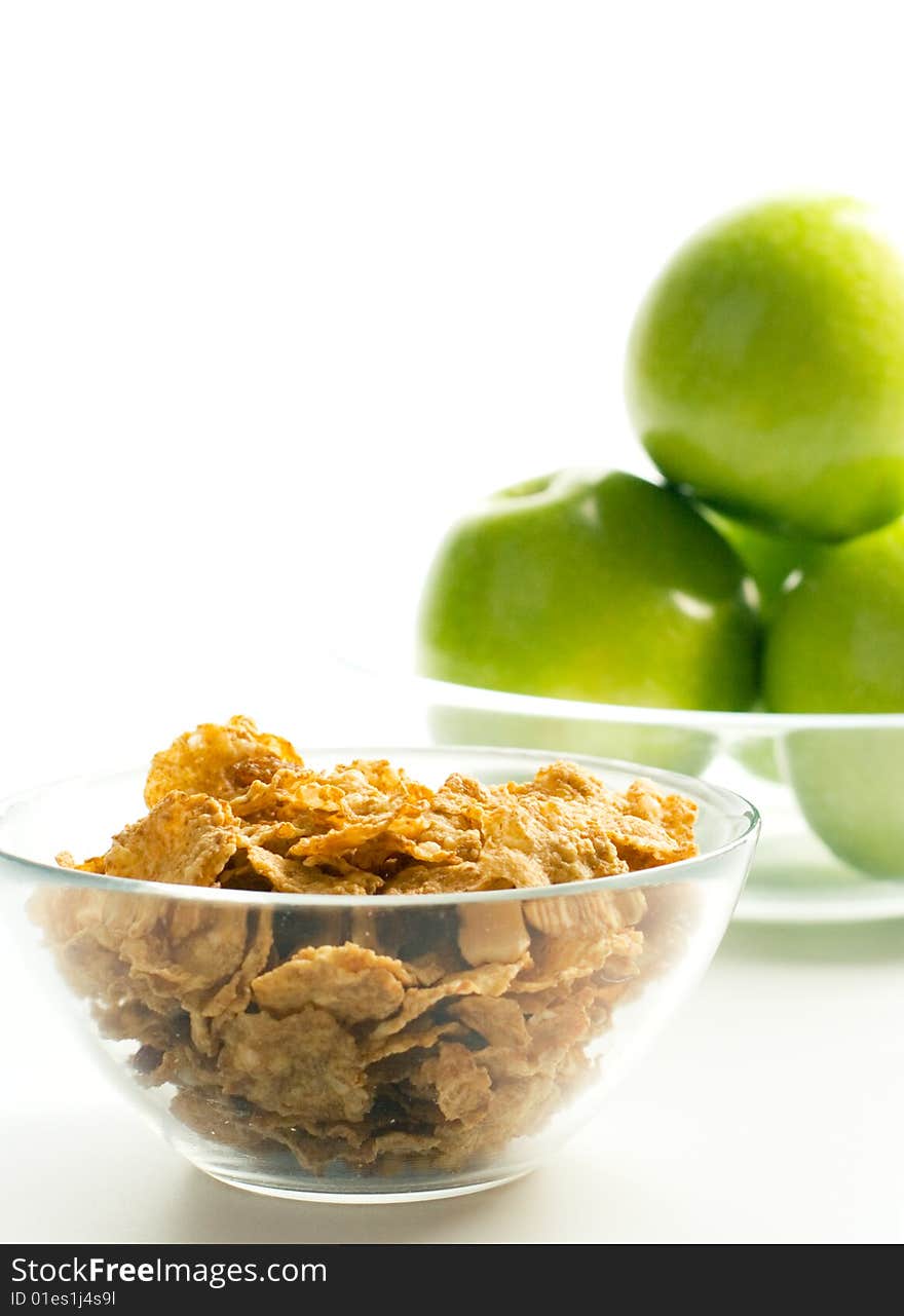 Cornflakes and green apples