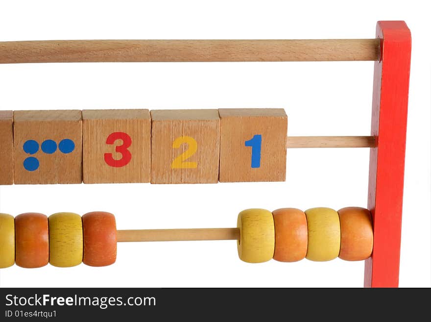 Wooden abacus isdolated on white background