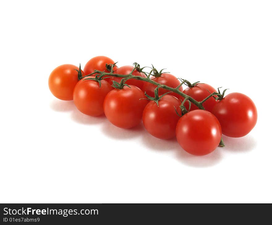 Red tomato isolated on a white background