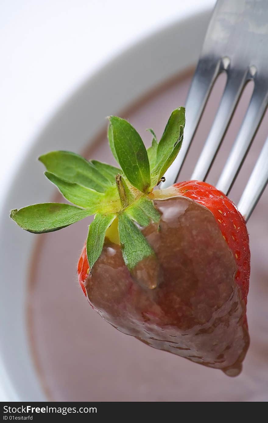 Fresh Natural Strawberry And Chocolate With Milk