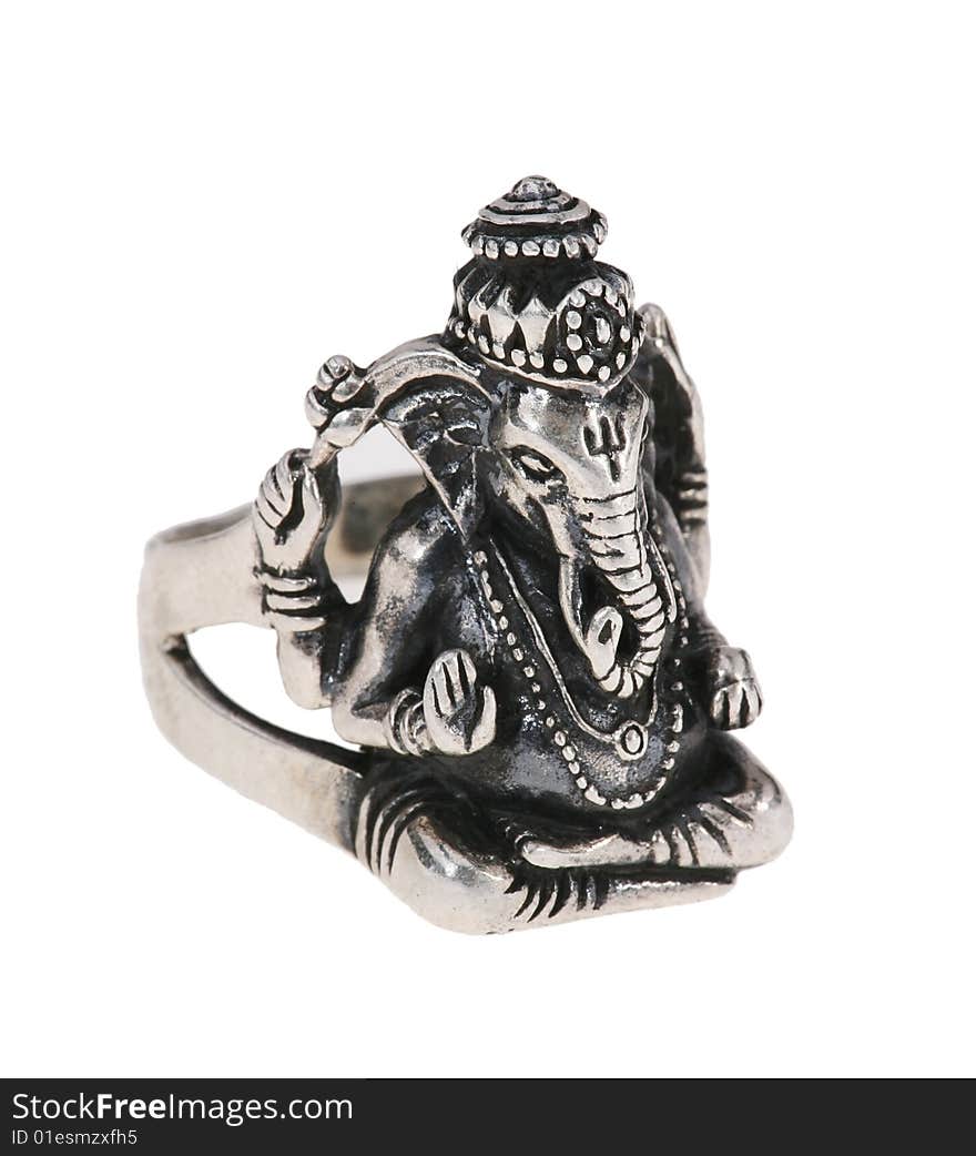 India statues carved with silver rings