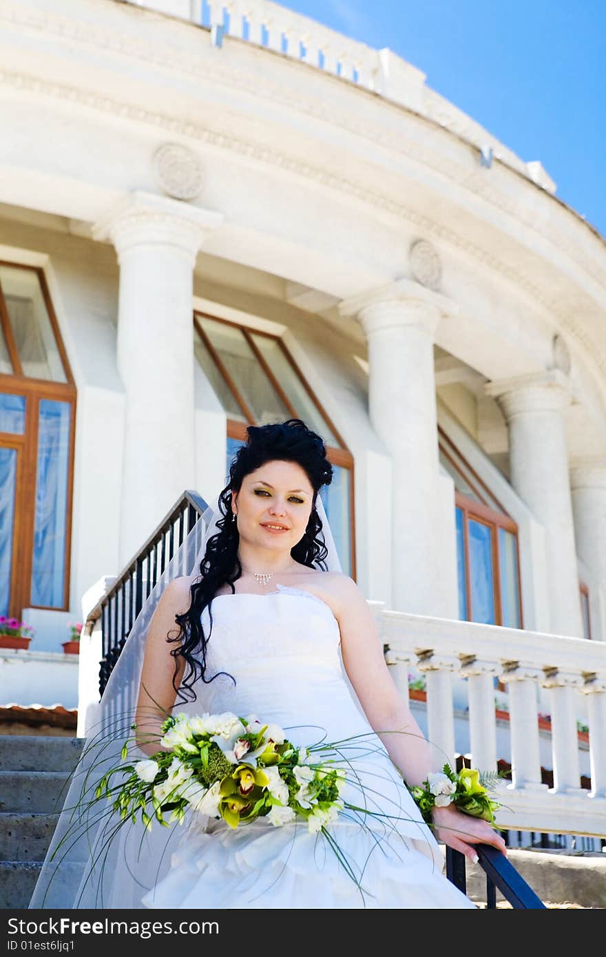 Bride on the staircase