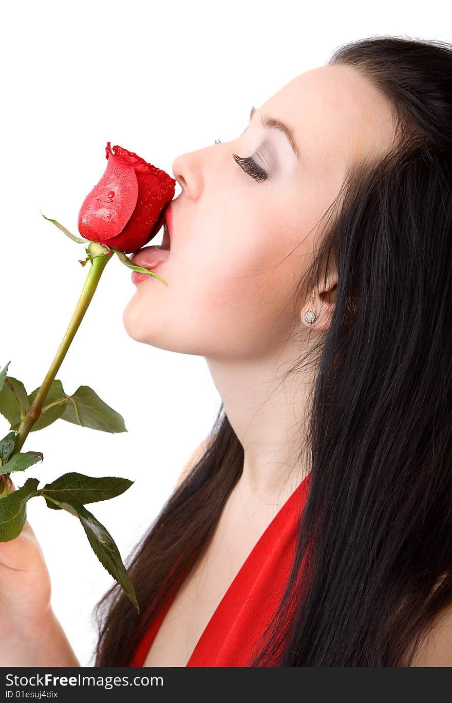 Beautiful Girl With A Rose