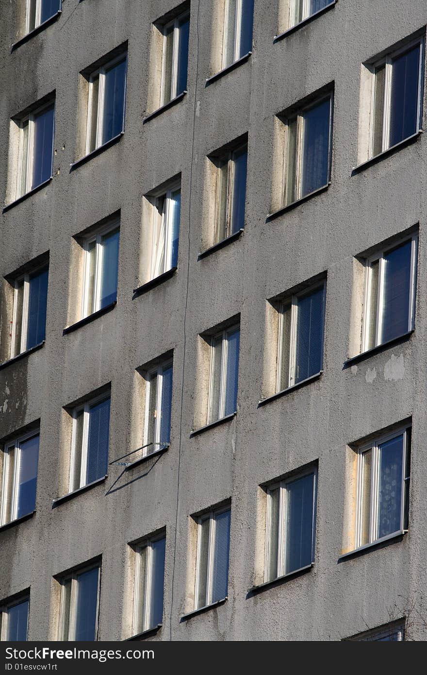 Close-up of block of flats.