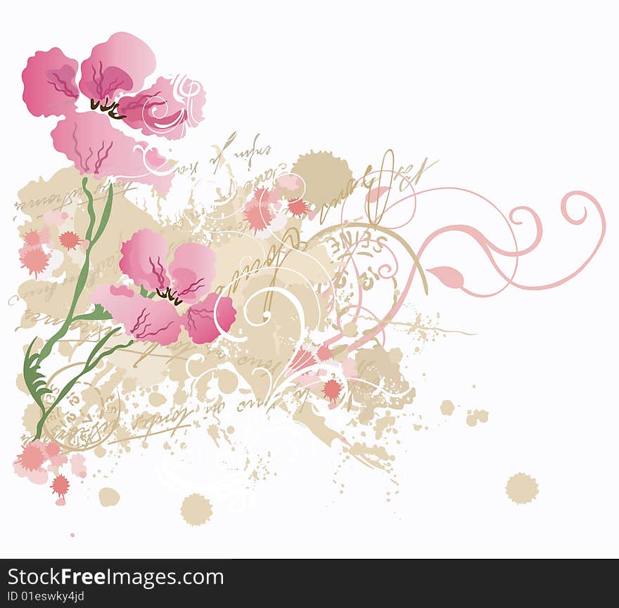 Illustration of a floral background