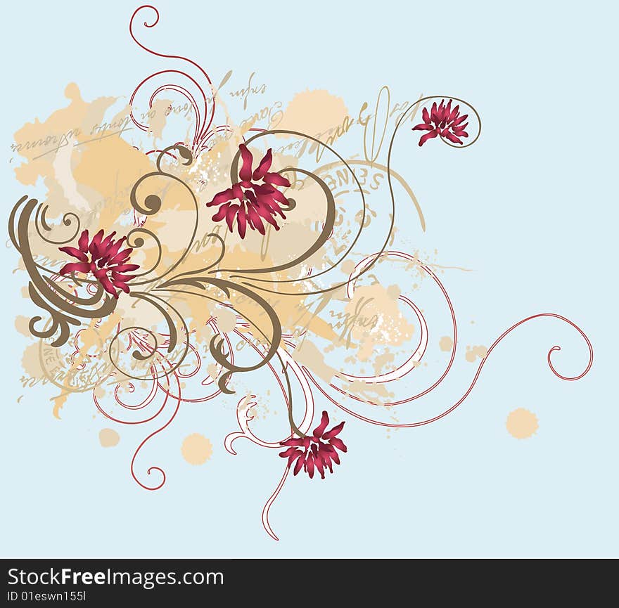 Illustration of a floral background