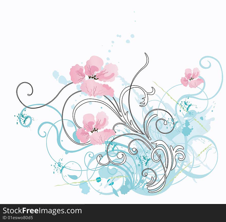 Illustration of a floral background