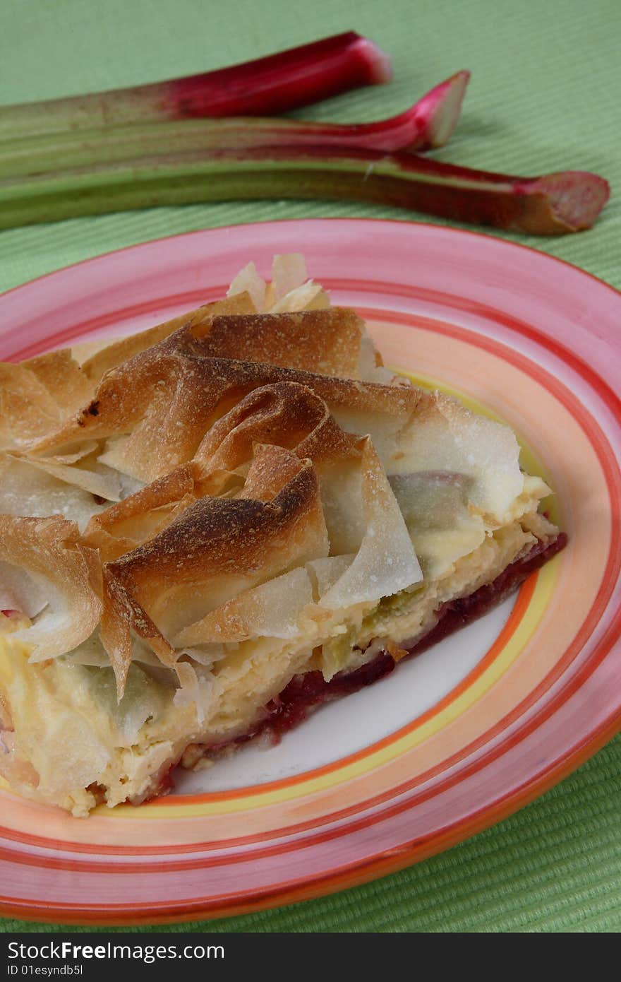 Vegetable pie dessert on plate