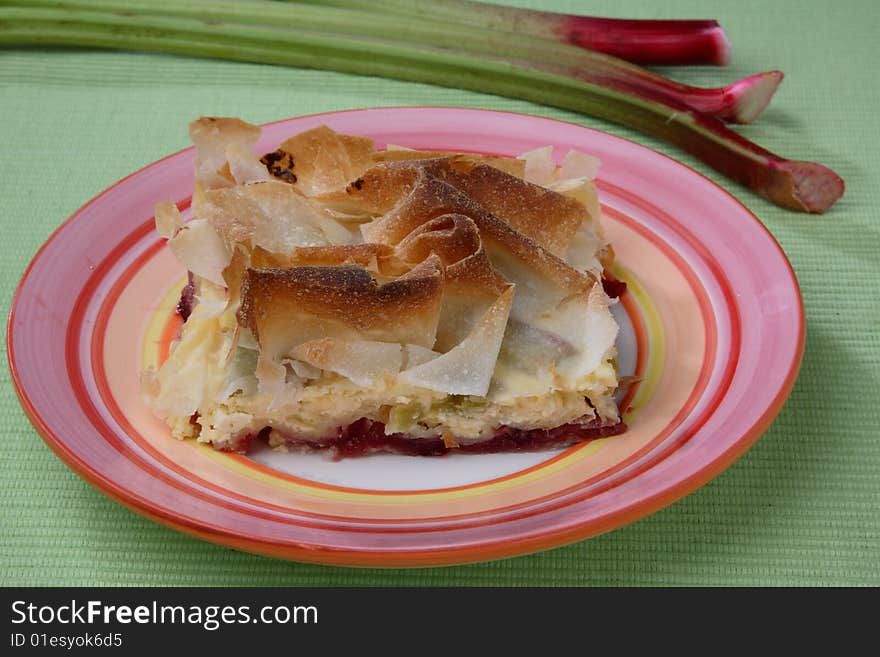 Vegetable pie dessert on plate