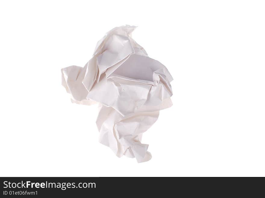 Waste paper on white background