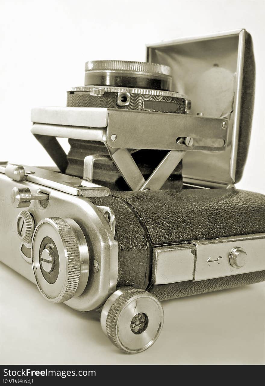 The antiquarian 35-mm camera with put-forward lens. The antiquarian 35-mm camera with put-forward lens.