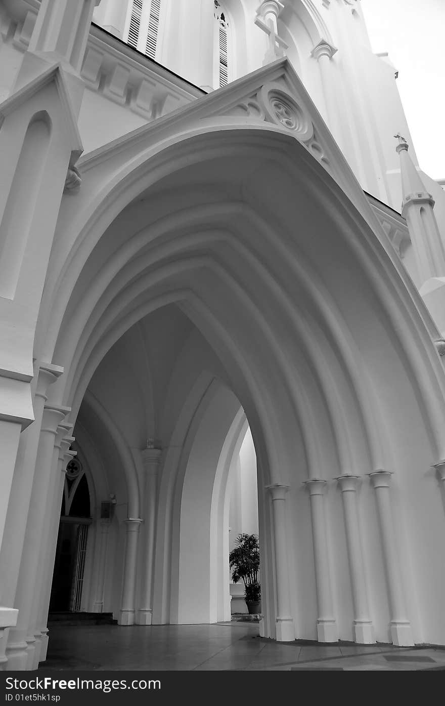 Grand arch entrance of a cathedral. Grand arch entrance of a cathedral