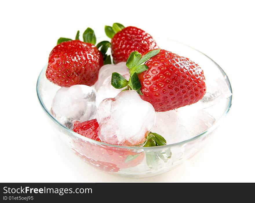 Strawberries with ice