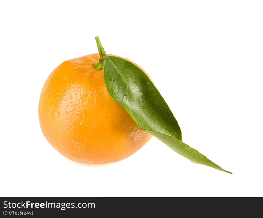 Tangerine with leaf