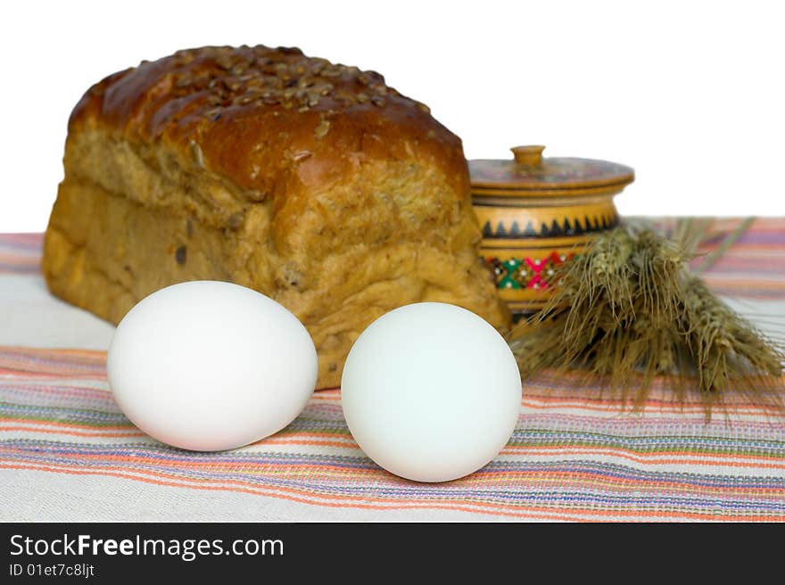 Bread eggs and salt