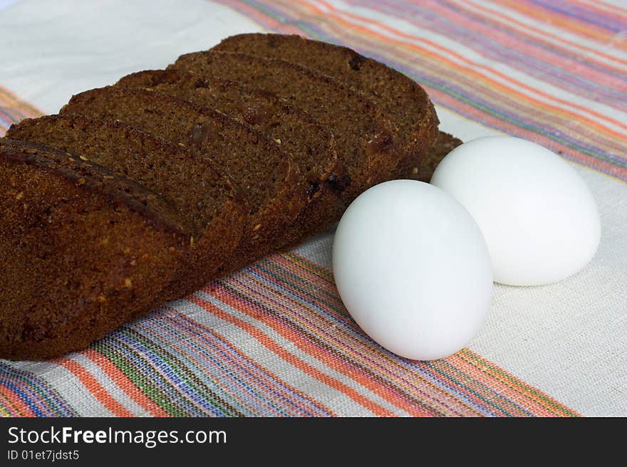 Easter food -eggs and bread. Easter food -eggs and bread