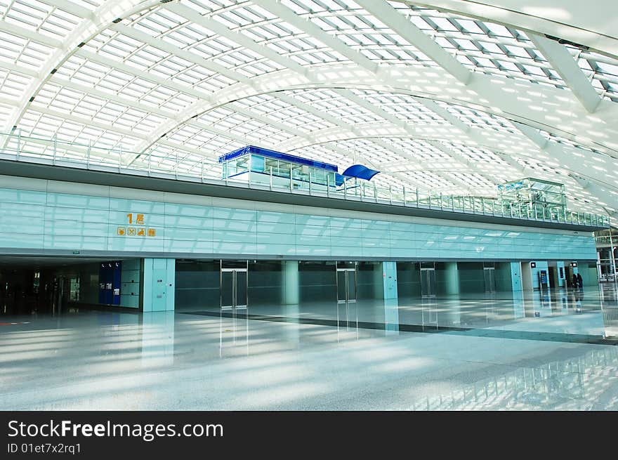 Modern hall inside in the beijing airfield