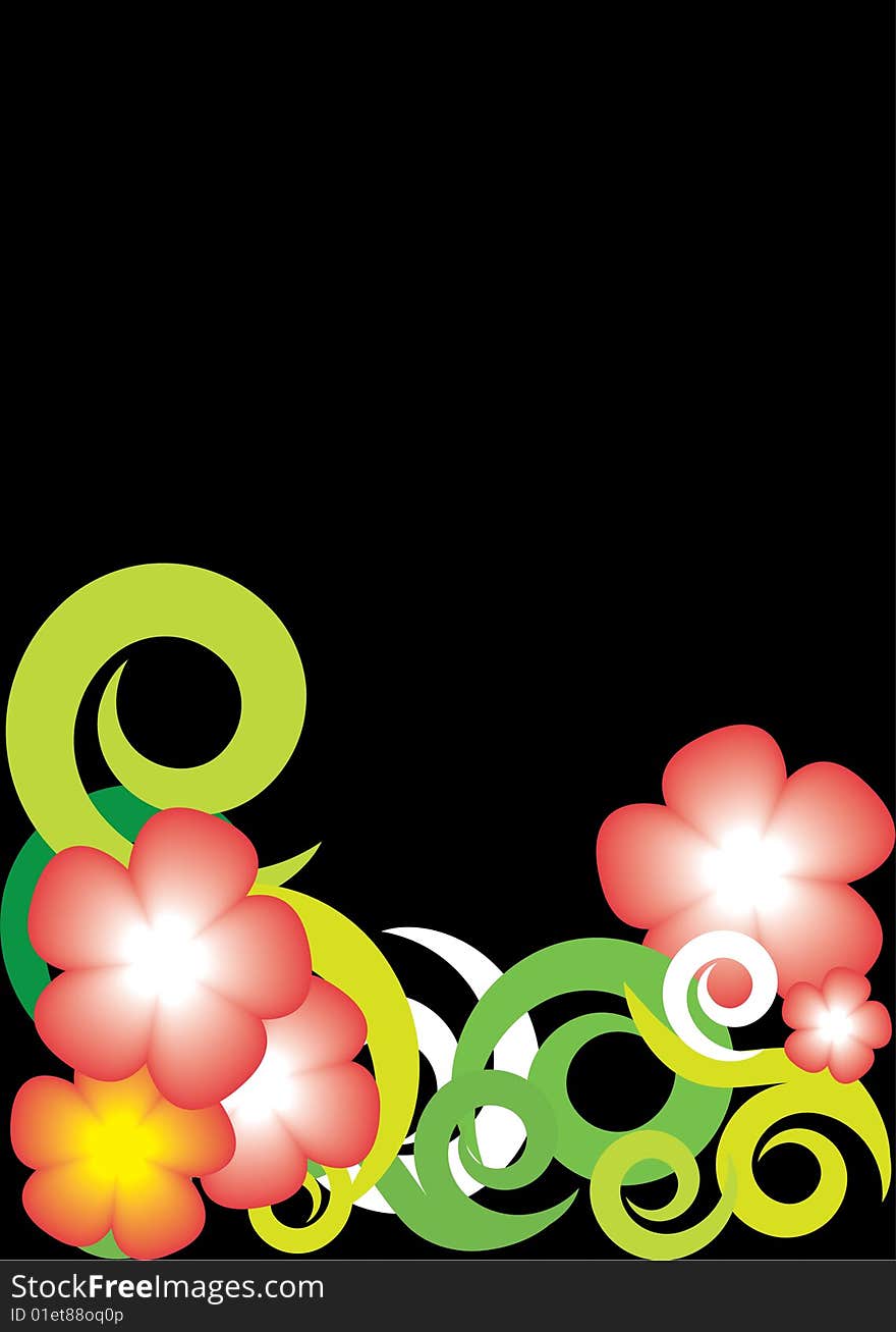 Abstract floral decoration vector illustration