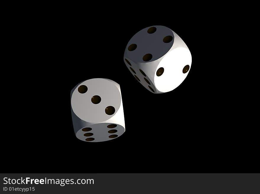 Dices - isolated on black