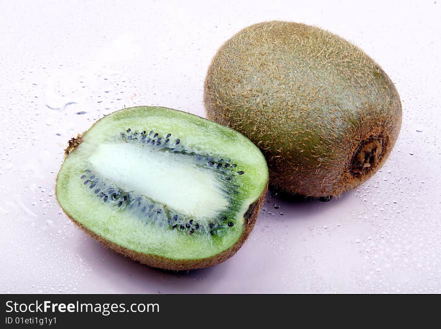 Kiwi fruit on white background