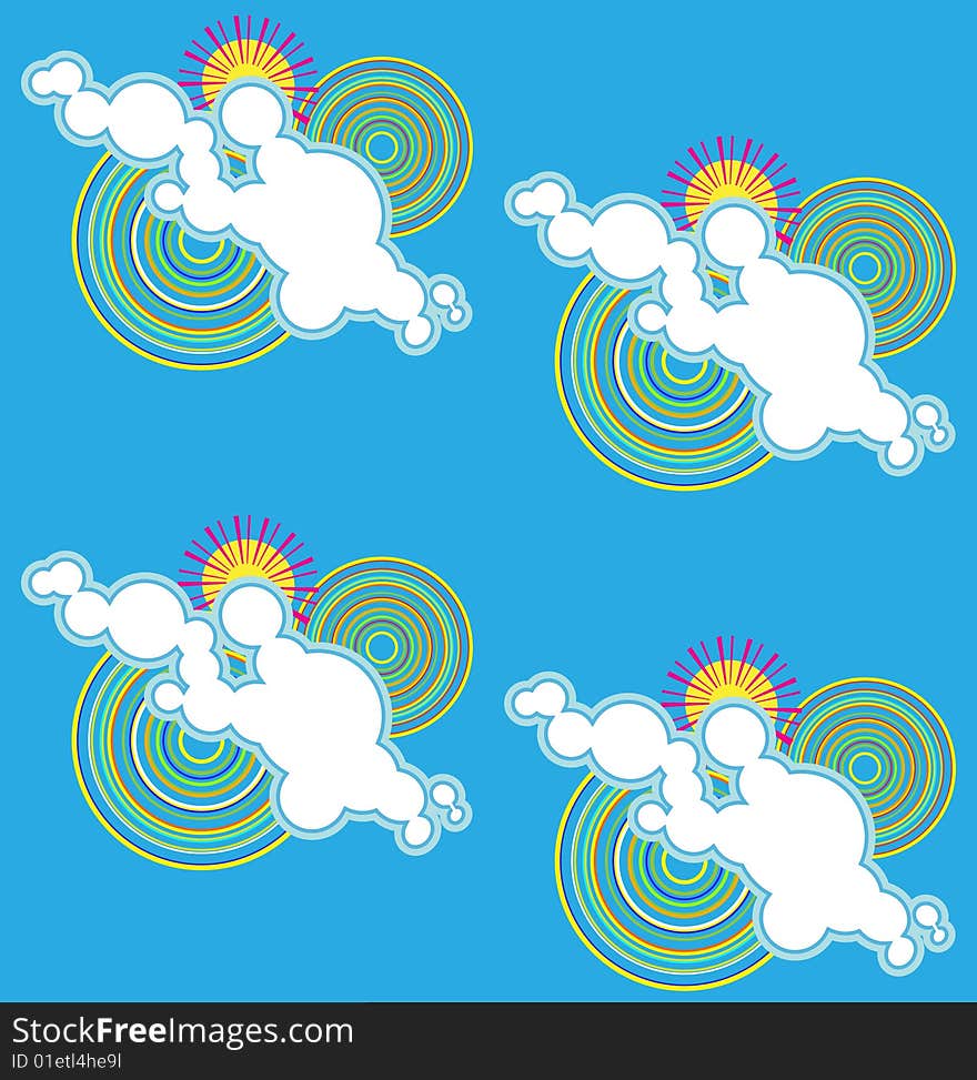 Seamless structure of clouds and a rainbow. Vector illustration. Seamless structure of clouds and a rainbow. Vector illustration.