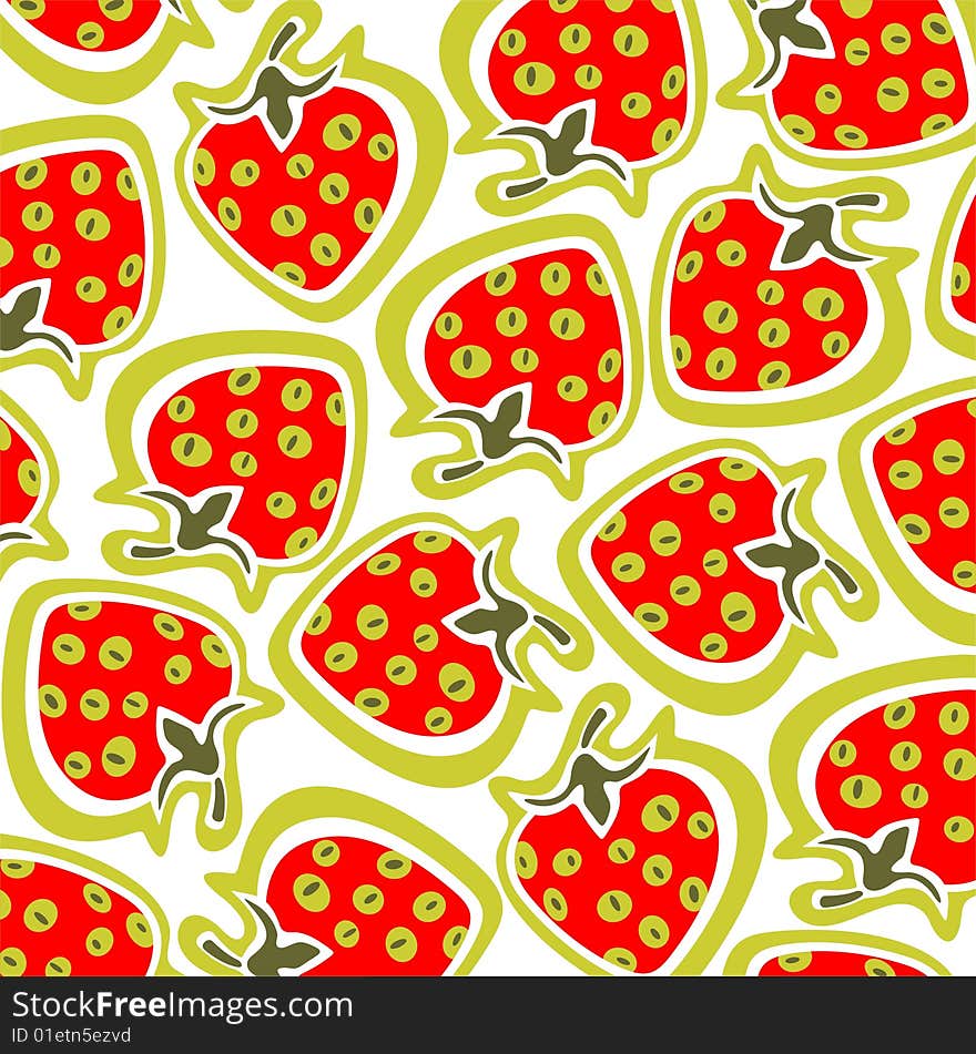 Ornate strawberry pattern isolated on a white background. Ornate strawberry pattern isolated on a white background.