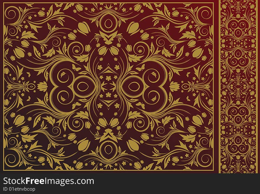 Floral background on the dark background