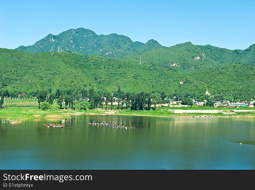 The view of lake and mountains