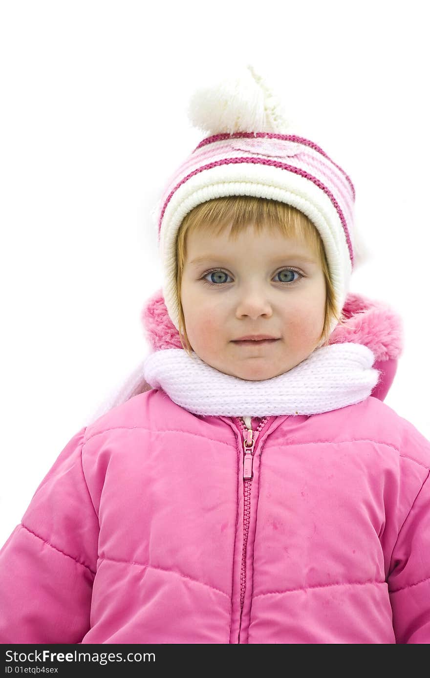 Smiling baby on white background