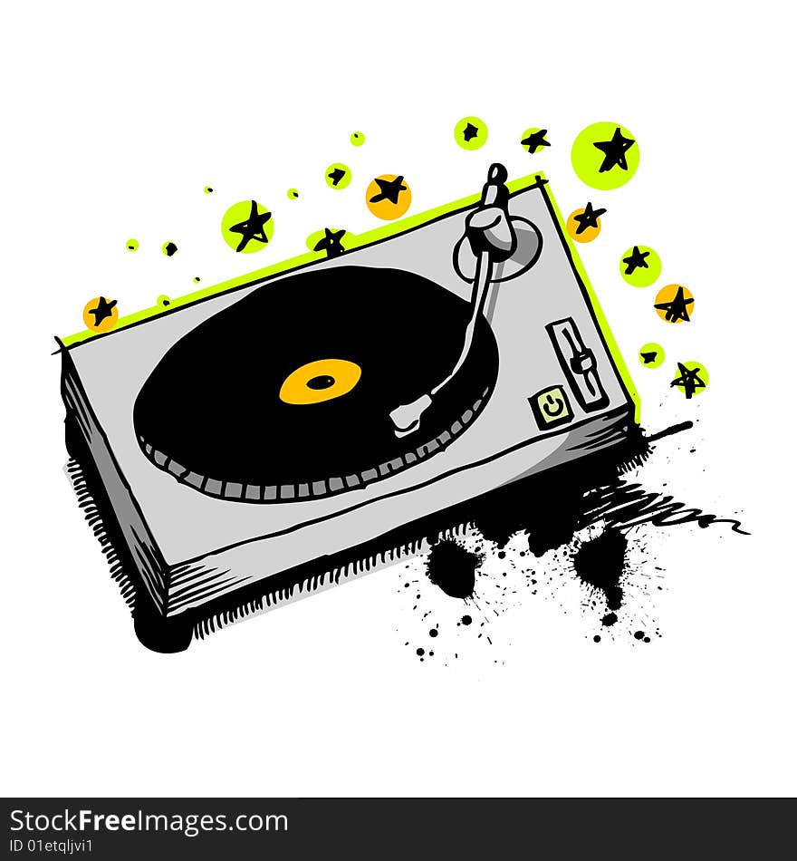 Turntable Drawing Vector