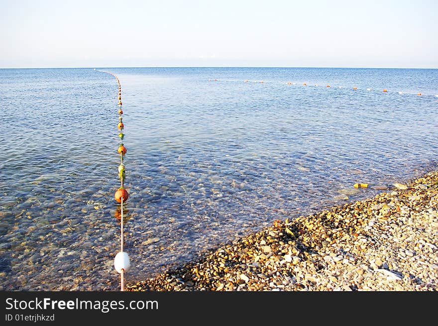 Tranquil sea and blue sky in summertime