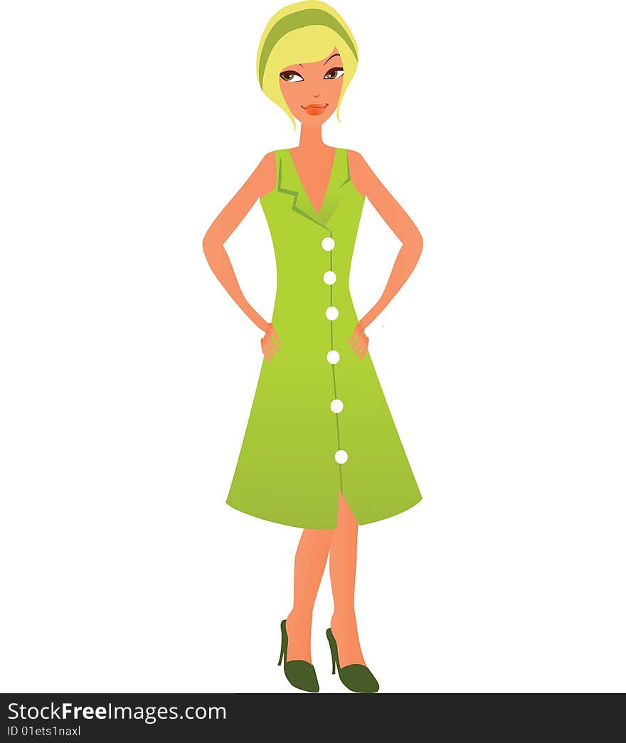 Woman in green, nice glamour women. Woman in green, nice glamour women