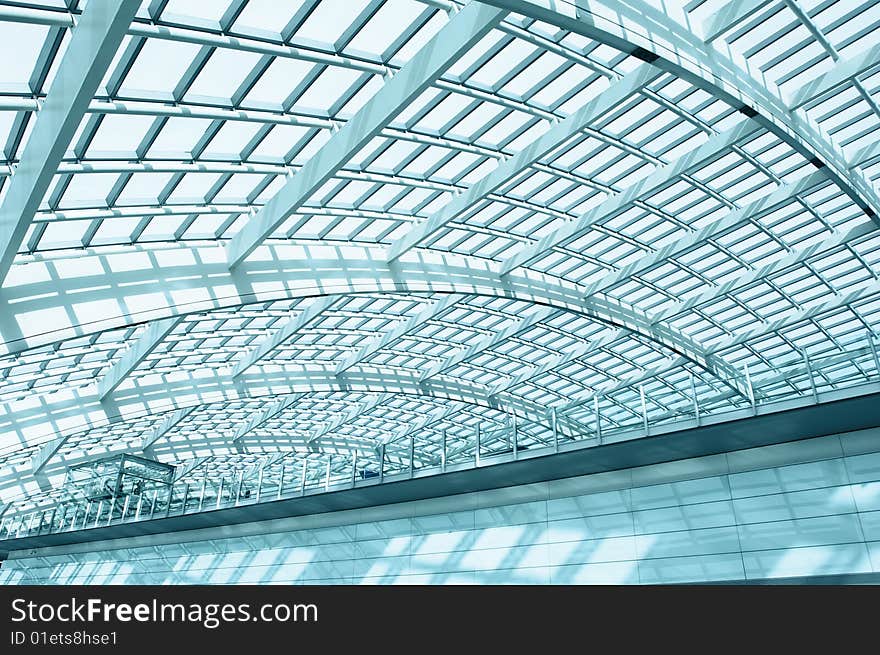 Modern vaulted hall in the beijing T3 airfield