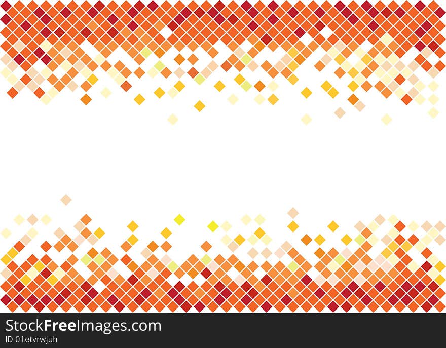 Mosaic background in orange color