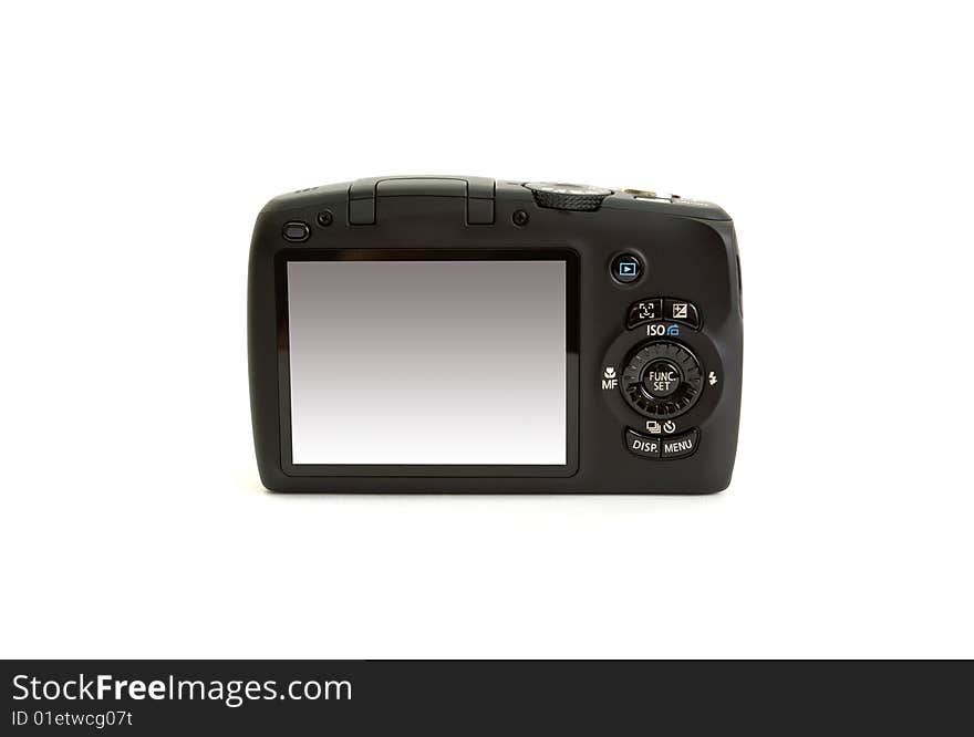 Digital photo camera isolated on white