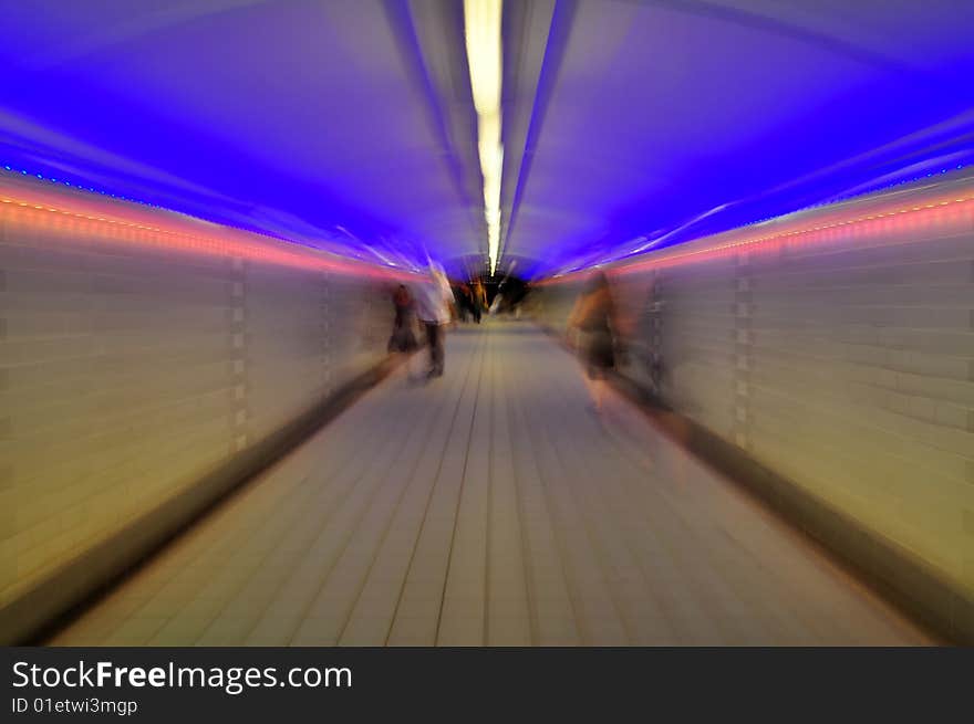 Pedestrial tunnel blur