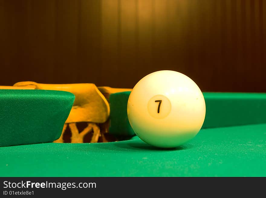 Balls for game in the russian billiards on the table