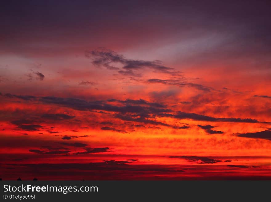 Sunset sky before the storm. Sunset sky before the storm