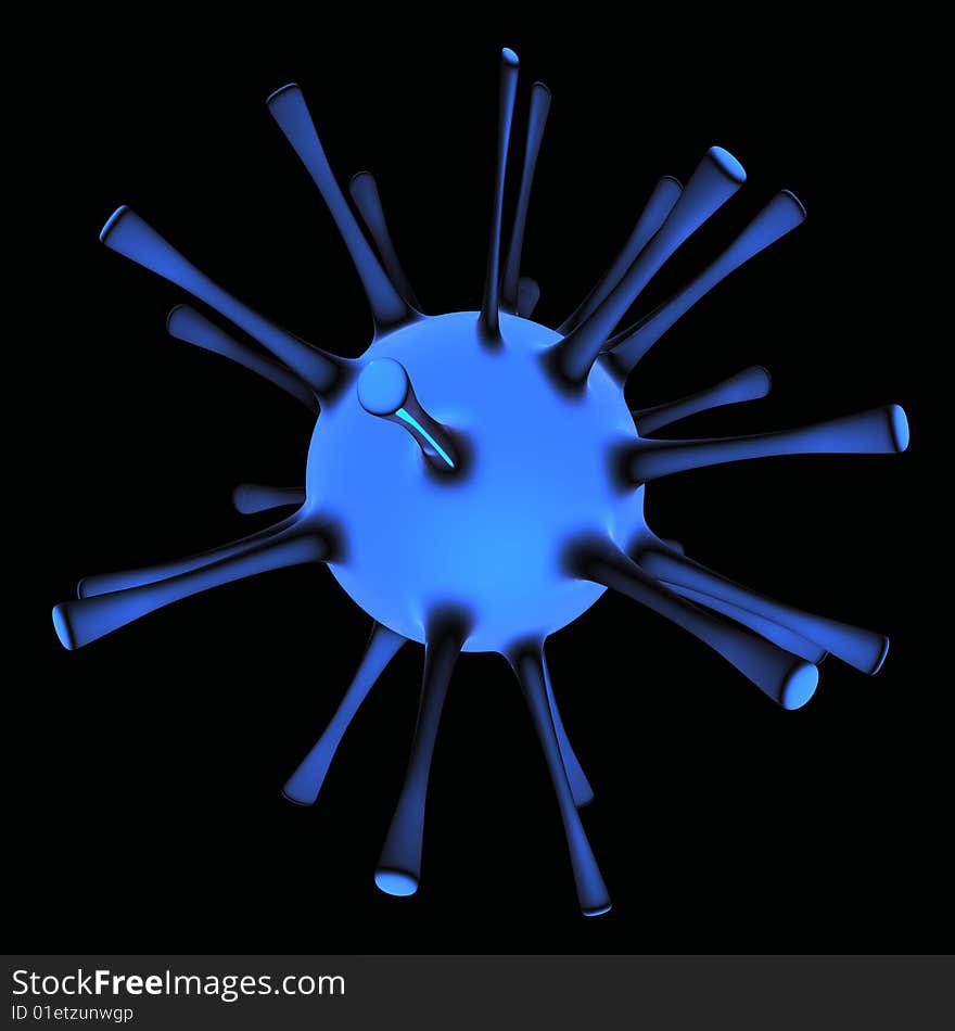 Render of microbe, abstract structure