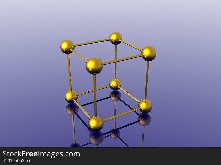 Render of molecule, abstract structure