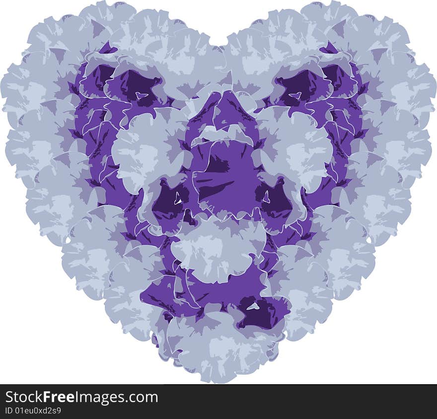 Vector floral heart for valentine´s day