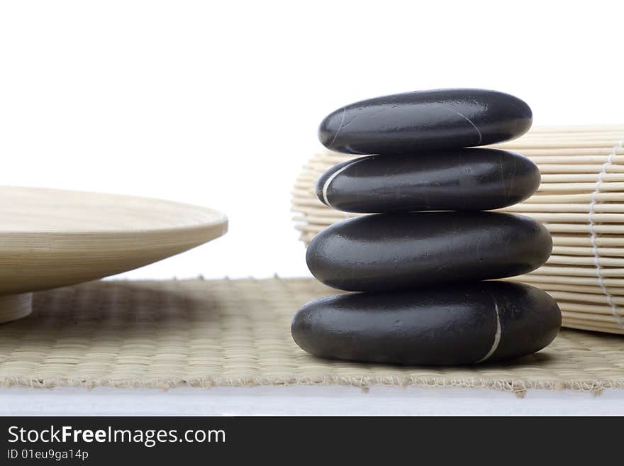 Spa still life, stone therapy