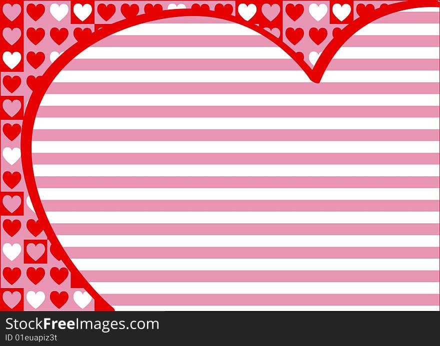 Different hearts and horizontal stripes. Different hearts and horizontal stripes