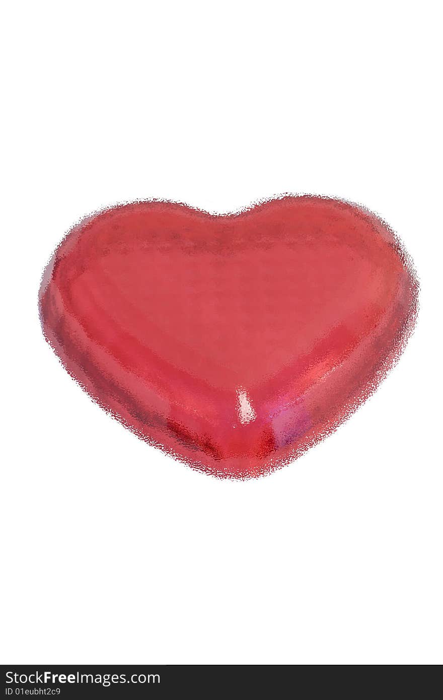 Red Heart on White Background for Holidays or Various Events