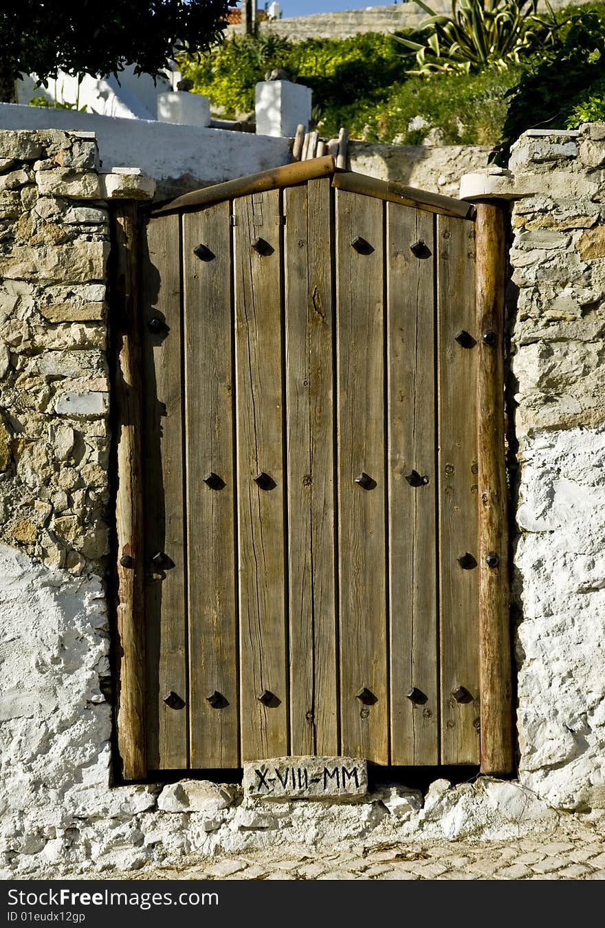 Gate typical of a house in Azenhas do Mar, near Sintra, Portugal