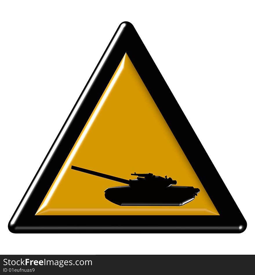 Tan warning sign - computer generated image