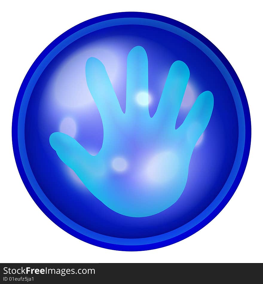 Hand web button - a computer generated image