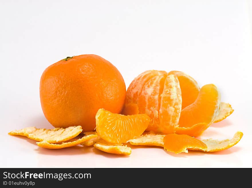 Two mandarine isoleted on white background